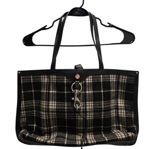 Rebecca Minkoff Megan Tote Bag Black/White Plaid